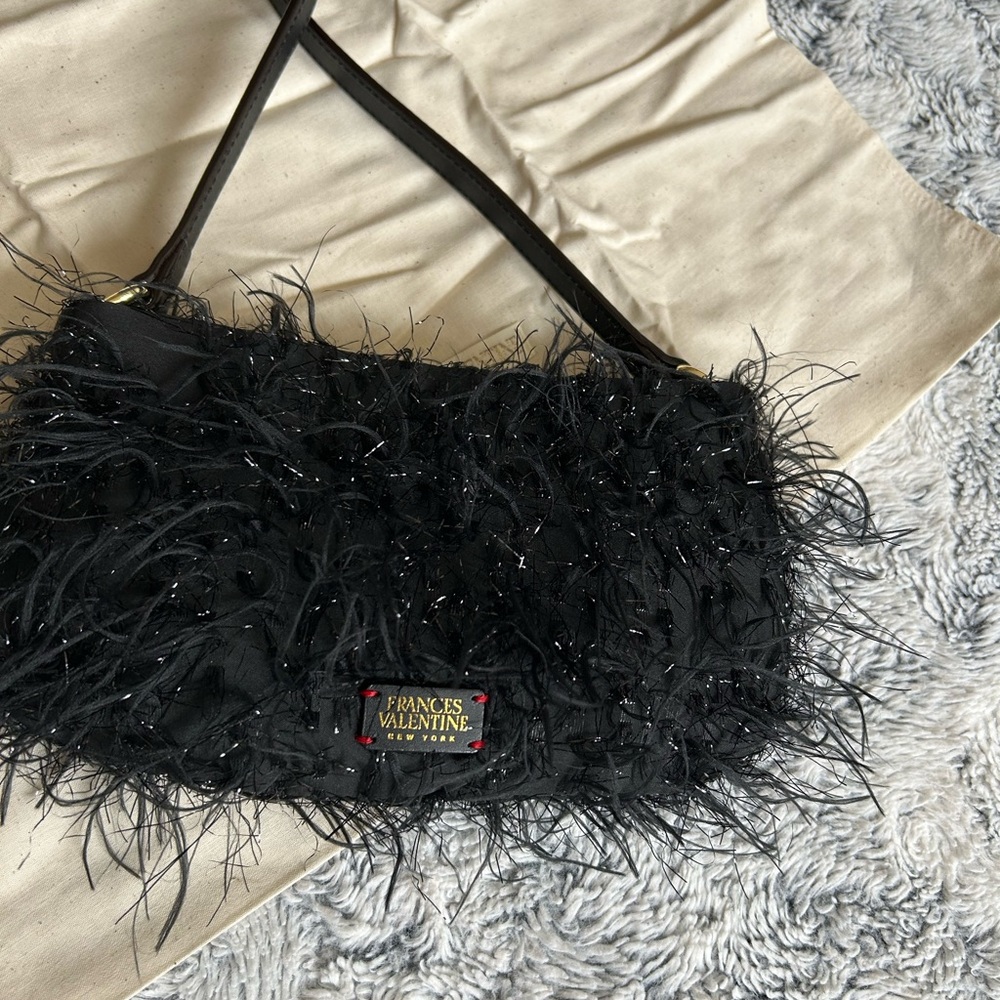 Frances Valentine Black Feathered Women's Bag